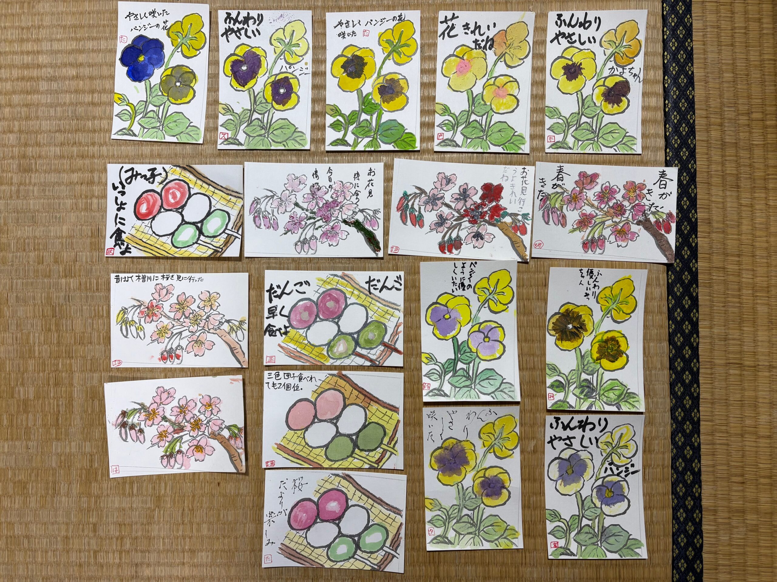 絵手紙で春を表現